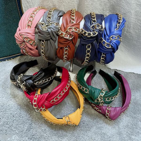 women designer pu leather headbands cross bowknot luxury chain pure colour headband sports fitness headband hair accessories, Silver
women designer pu leather headbands cross bowknot luxury chain pure colour headband sports fitness headband hair accessories, Silver
