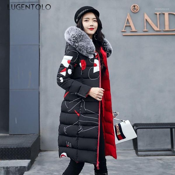 women's down & parkas lugentolo women hooded mid-length coat winter warm college style slim-fit casual jackets print lady fashion parka, Black
women's down & parkas lugentolo women hooded mid-length coat winter warm college style slim-fit casual jackets print lady fashion parka, Black