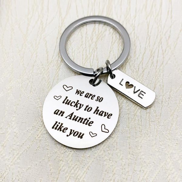 doradeer creative key chain women lucky to have an auntie like you keychain silver color key ring stainless pendant accessories1
doradeer creative key chain women lucky to have an auntie like you keychain silver color key ring stainless pendant accessories1