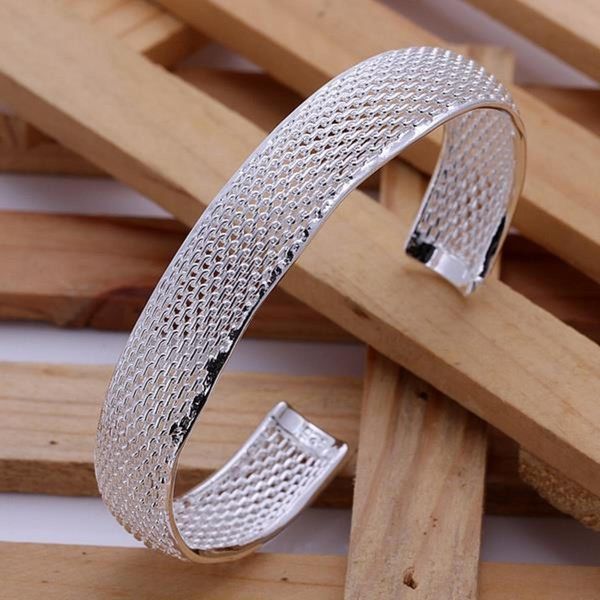 new simple silver color jewelry fashion classic refined luxury women small packet side net bracelet h bbyjsp, Black
new simple silver color jewelry fashion classic refined luxury women small packet side net bracelet h bbyjsp, Black