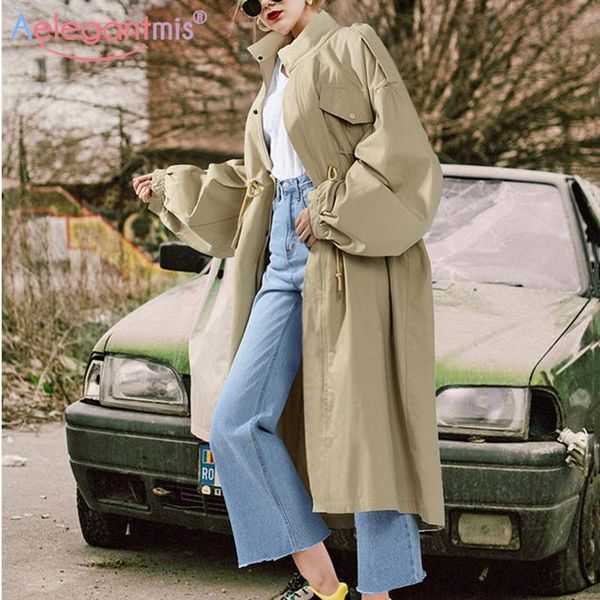 aelegantmis women autumn new long light trench coat female loose casual long overcoat female oversized korean windbreaker coats, Tan;black
aelegantmis women autumn new long light trench coat female loose casual long overcoat female oversized korean windbreaker coats, Tan;black