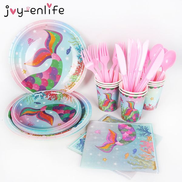 little decor mermaid disposable tableware kit under the sea girl first birthday party supplies
little decor mermaid disposable tableware kit under the sea girl first birthday party supplies
