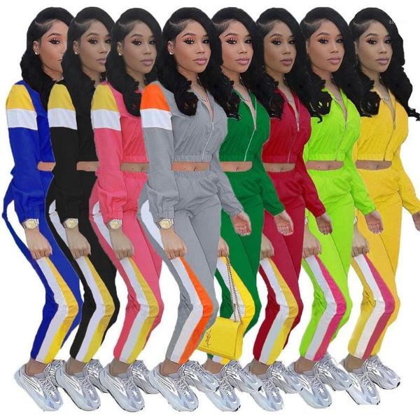 women's tracksuits in stock fashion plus size fall women clothing long sleeve zipper crop jacket side stripe pants outfits sweatsuit se, Gray
women's tracksuits in stock fashion plus size fall women clothing long sleeve zipper crop jacket side stripe pants outfits sweatsuit se, Gray