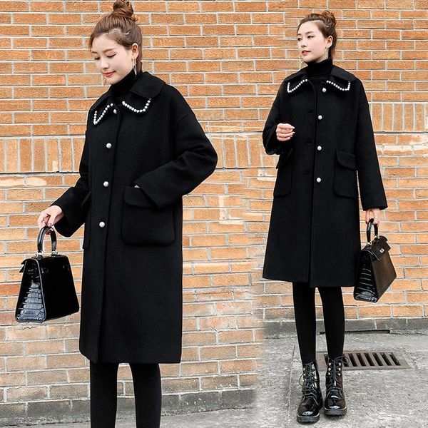 2021 autumn winter new woolen coat female mid-length korean version fashion jacket casual wild womens clothing woolen coat a1791, Black
2021 autumn winter new woolen coat female mid-length korean version fashion jacket casual wild womens clothing woolen coat a1791, Black