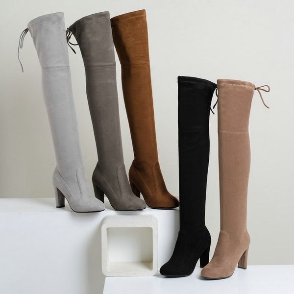 nemaone women stretch faux suede thigh fashion over the knee boots high heels woman shoes black gray winered y200115
nemaone women stretch faux suede thigh fashion over the knee boots high heels woman shoes black gray winered y200115