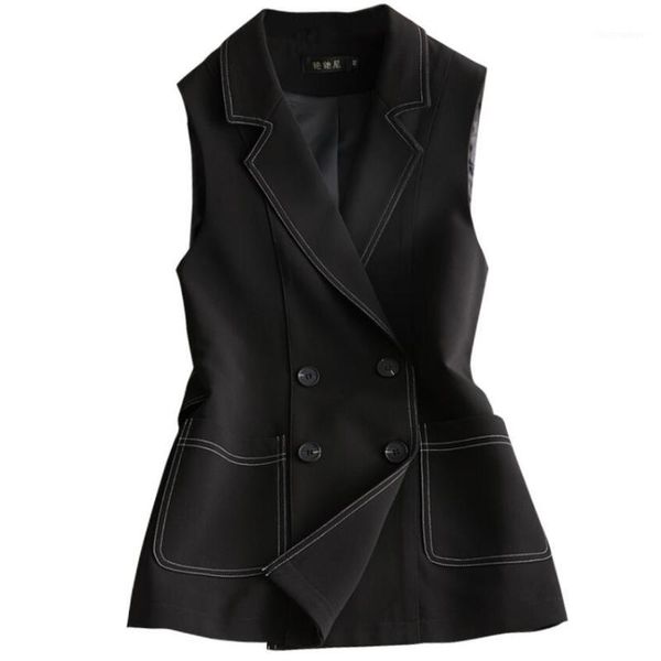 plus size 5xlautumn women blazers sleeveless long vest jacket double-breasted casual outwear elegant office lady jackets1, Black;white
plus size 5xlautumn women blazers sleeveless long vest jacket double-breasted casual outwear elegant office lady jackets1, Black;white