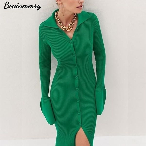 y2k women bodycon knitted dress lady single breasted lanter sleeve elegant female turn down collar mid split slim dresses autumn 220311, Black;gray
y2k women bodycon knitted dress lady single breasted lanter sleeve elegant female turn down collar mid split slim dresses autumn 220311, Black;gray