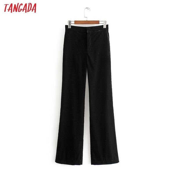 tangada women black velvet suit pants zipper pockets vintage elegant work ladies long trousers 3h306 y200418, Black;white
tangada women black velvet suit pants zipper pockets vintage elegant work ladies long trousers 3h306 y200418, Black;white