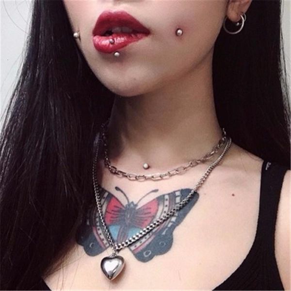 kpop new multi-layer heart pendant silver color stainless steel chain necklace for women egirl punk harajuku party jewelry, Golden;silver
kpop new multi-layer heart pendant silver color stainless steel chain necklace for women egirl punk harajuku party jewelry, Golden;silver