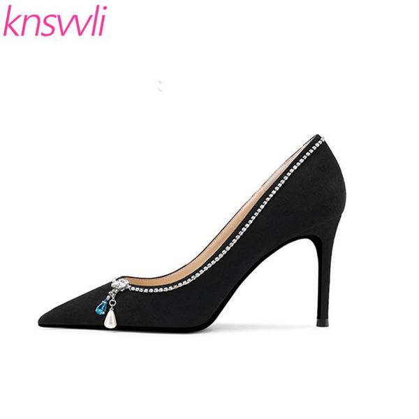 dress shoes high heels party woman crystal pendant decor zapatos de mujer suede leather rhinestone stiletto women pumps, Black
dress shoes high heels party woman crystal pendant decor zapatos de mujer suede leather rhinestone stiletto women pumps, Black