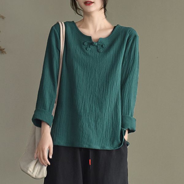 republic of china style hand buttoned ramie pullover pulloverpulloverautumn women's long sleeve pullover t-shirtversatile bottoming, White
republic of china style hand buttoned ramie pullover pulloverpulloverautumn women's long sleeve pullover t-shirtversatile bottoming, White