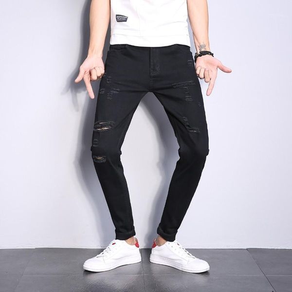 black man holes jeans skinny solid ripped stretch men leisure streetwear trousers male personal casual quality denim pants1, Blue
black man holes jeans skinny solid ripped stretch men leisure streetwear trousers male personal casual quality denim pants1, Blue