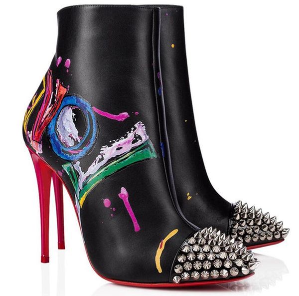 famous winter women's red bottom boots love is graffiti leather lug sole ankle boots brands red sole booties party wedding, Black
famous winter women's red bottom boots love is graffiti leather lug sole ankle boots brands red sole booties party wedding, Black