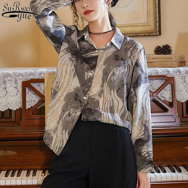 korean printed single breasted black vintage women's clothing 2021 casual long sleeve chiffon blouse women blusas mujer 11237, White
korean printed single breasted black vintage women's clothing 2021 casual long sleeve chiffon blouse women blusas mujer 11237, White