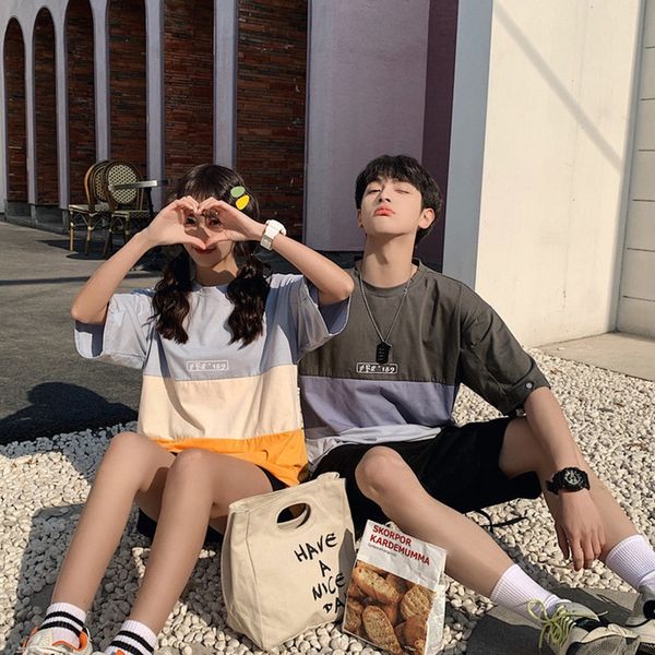 wear short sleeve women's 2020 new contrast color student loose korean style ins super popular cec half sleeve t-shirt wear couple wear, White
wear short sleeve women's 2020 new contrast color student loose korean style ins super popular cec half sleeve t-shirt wear couple wear, White