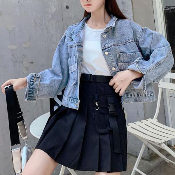women denim jacket tooling single breasted lady turn-down collar patchwork pocket coat 2020 autumn cool female streetwear jacket1, Black;brown
women denim jacket tooling single breasted lady turn-down collar patchwork pocket coat 2020 autumn cool female streetwear jacket1, Black;brown