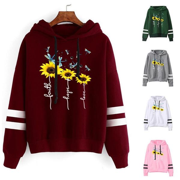 women's hoodies & sweatshirts women hoodie faith hope love sunflpwer printed double striped long sleeve fleece sweatshirt with hat pull, Black
women's hoodies & sweatshirts women hoodie faith hope love sunflpwer printed double striped long sleeve fleece sweatshirt with hat pull, Black