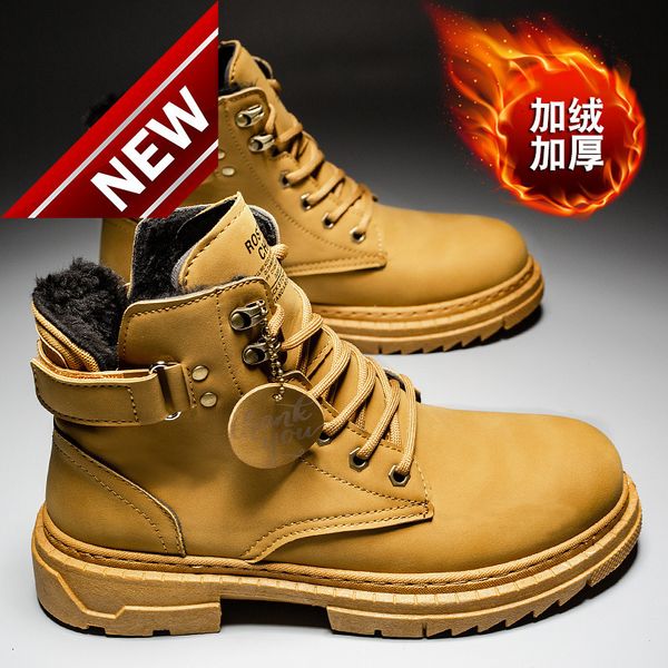 winter plush rhubarb boots men's back high martin middle cotton work clothes fashion shoes, Black
winter plush rhubarb boots men's back high martin middle cotton work clothes fashion shoes, Black