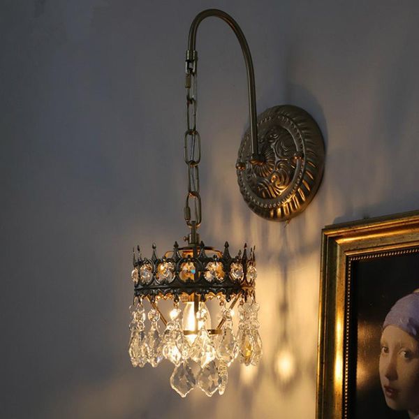 french retro crystal wall lamp bedroom bedside living room tv cabinet aisle antique crown wall lamp
french retro crystal wall lamp bedroom bedside living room tv cabinet aisle antique crown wall lamp
