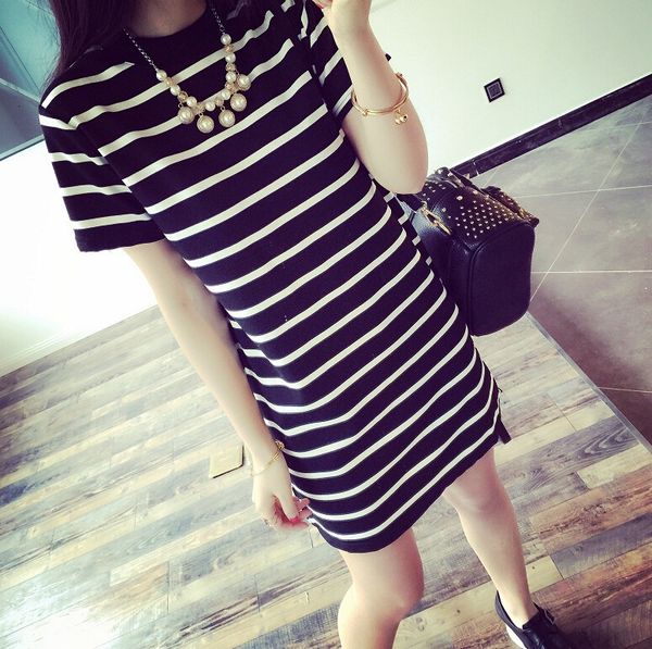 vestidos women summer short o-neck flare sleeve striped mini es long t shirts casual tees girl, Black;gray
vestidos women summer short o-neck flare sleeve striped mini es long t shirts casual tees girl, Black;gray