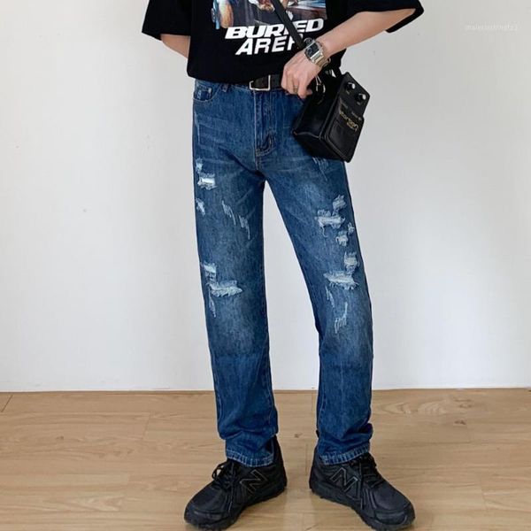 men's jeans fit straight trousers male streetwear beggar denim pants hip hop vintage fashion men's ripped hole slim casual full le, Blue
men's jeans fit straight trousers male streetwear beggar denim pants hip hop vintage fashion men's ripped hole slim casual full le, Blue
