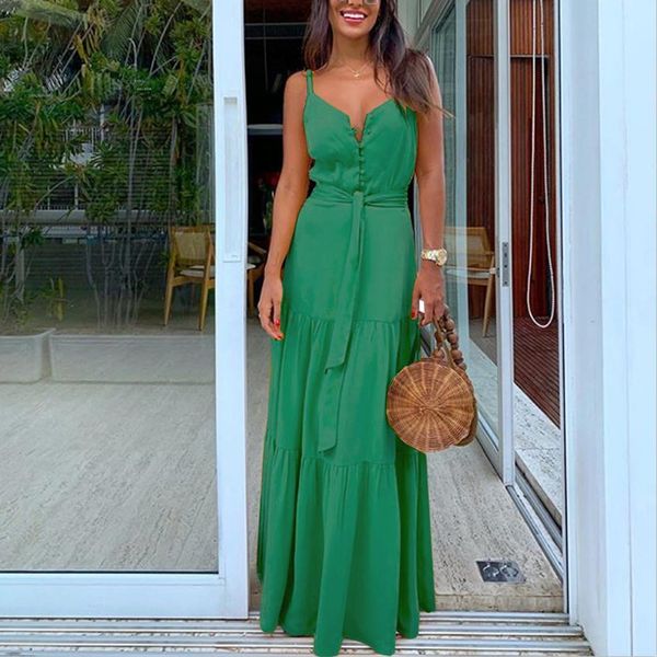 women summer long dress sleeveless strappy v-neck solid beach dress bandage party fashion bohemian dress#5s drop shipping, Black;gray
women summer long dress sleeveless strappy v-neck solid beach dress bandage party fashion bohemian dress#5s drop shipping, Black;gray