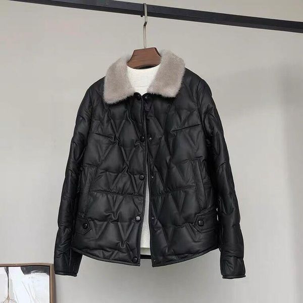 leather jacket female brief paragraph 2021 winter new haining sheep skin hair little leather coat, Black
leather jacket female brief paragraph 2021 winter new haining sheep skin hair little leather coat, Black
