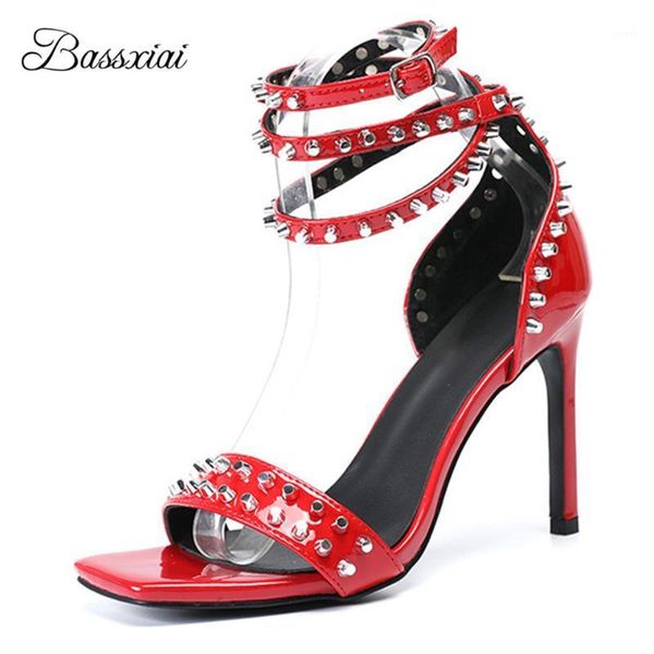 square open toe ankle strappy sandals women 10cm thin heel rivet decor cover heels luxury patent leather summer shoes1, Black
square open toe ankle strappy sandals women 10cm thin heel rivet decor cover heels luxury patent leather summer shoes1, Black