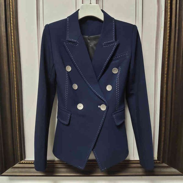 women's suits & blazers high street stylish designer double breasted shell buttons stitching contrast jacket n6ag, White;black
women's suits & blazers high street stylish designer double breasted shell buttons stitching contrast jacket n6ag, White;black
