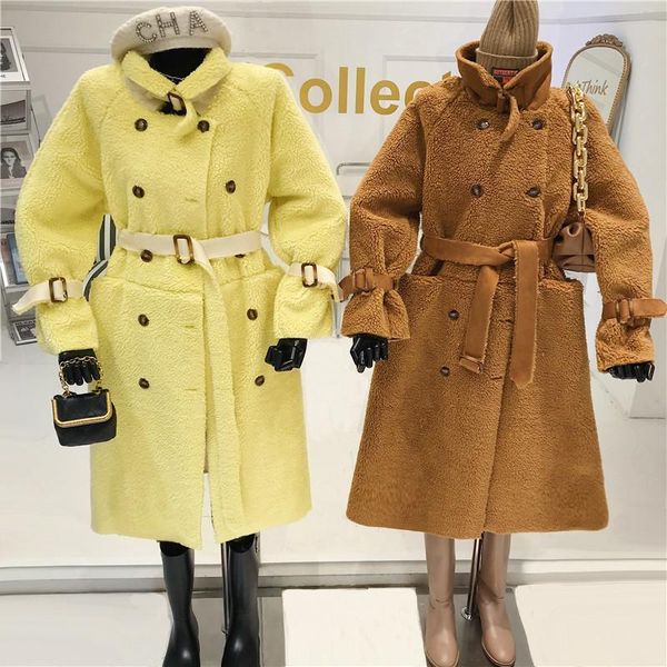 loose double breasted lambswool overcoat women autumn / winter 2020 new composite fur medium length coat, Black
loose double breasted lambswool overcoat women autumn / winter 2020 new composite fur medium length coat, Black