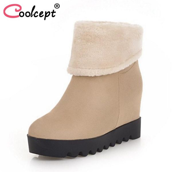coolcept women snow boots plush fur warm shoes woman winter thick bottom ankle boots inside heel wedge fashion shoes size 34-43, Black
coolcept women snow boots plush fur warm shoes woman winter thick bottom ankle boots inside heel wedge fashion shoes size 34-43, Black