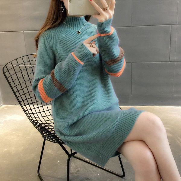 autumn knitted shirt fashionable neck casual female length elegant sweater dress r818 pzlb, Black;gray
autumn knitted shirt fashionable neck casual female length elegant sweater dress r818 pzlb, Black;gray