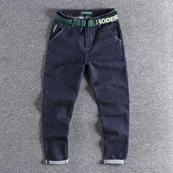 2020 autumn new washed texture primary color jeans men's slim casual all-match trousers, Blue
2020 autumn new washed texture primary color jeans men's slim casual all-match trousers, Blue