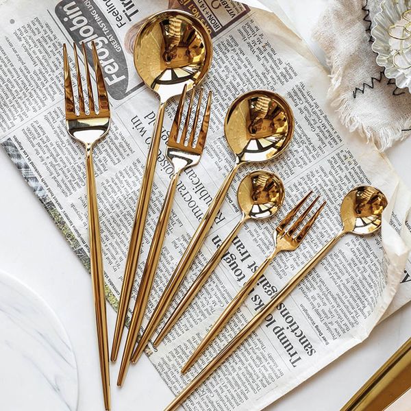 new arrived home dining tools stainless steel flatware pvd gold finishing hand polishing cutlery set knife spoon fork set
new arrived home dining tools stainless steel flatware pvd gold finishing hand polishing cutlery set knife spoon fork set