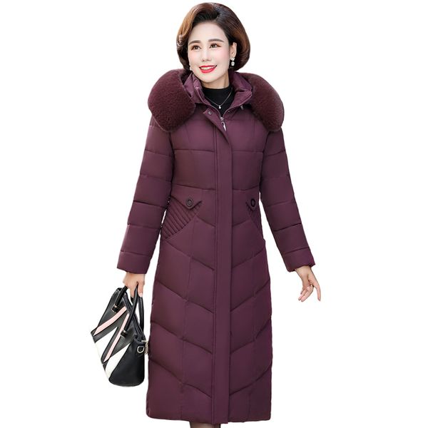 winter x-long jacket fur collar for middle-aged women parkas warm thick hooded coat plus size 4xl down cotton female overcoat 201028, Black
winter x-long jacket fur collar for middle-aged women parkas warm thick hooded coat plus size 4xl down cotton female overcoat 201028, Black