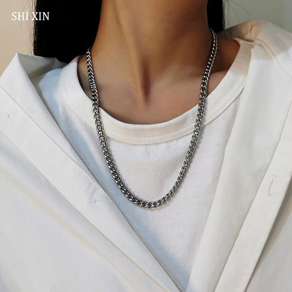 shixin simple stainless steel chain necklace for women short trendy choker necklaces colar chain neck jewelry 2021 fashion gifts, Silver
shixin simple stainless steel chain necklace for women short trendy choker necklaces colar chain neck jewelry 2021 fashion gifts, Silver
