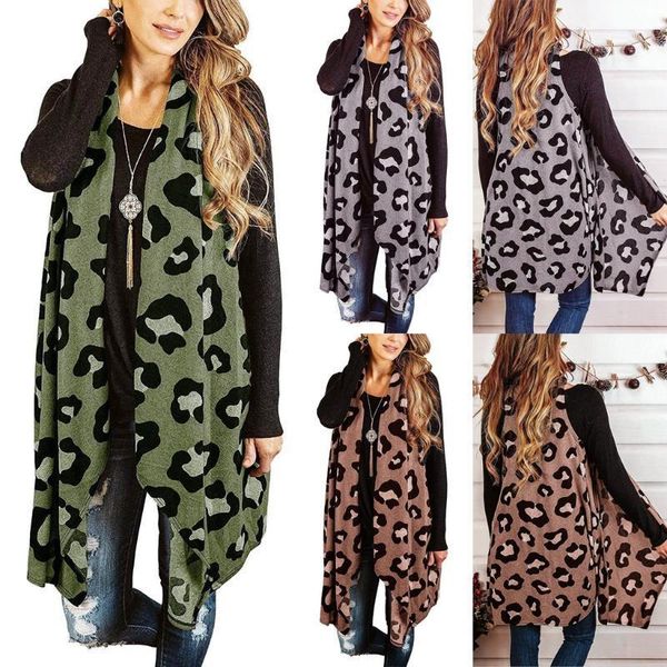 fashion womens open front leopard cardigan sleeveless duster draped vests1, Black;white
fashion womens open front leopard cardigan sleeveless duster draped vests1, Black;white