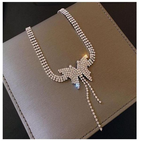 2021 fashionable butterfly tassel clavicle chain korean style elegant necklace, Silver
2021 fashionable butterfly tassel clavicle chain korean style elegant necklace, Silver