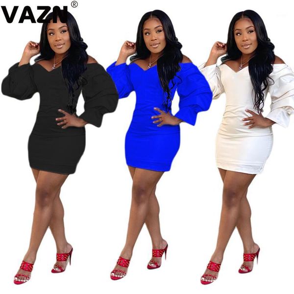 vazn 2020 street slash neck full sleeve solid a-line shinny elegant dress street women casual dress mini1, Black;gray
vazn 2020 street slash neck full sleeve solid a-line shinny elegant dress street women casual dress mini1, Black;gray