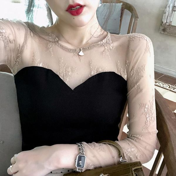 2020 autumn new women fashion tee shirt transparent lace blouse long sleeve female chemise blusas mujer de moda1, White
2020 autumn new women fashion tee shirt transparent lace blouse long sleeve female chemise blusas mujer de moda1, White