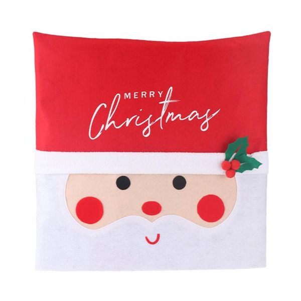 merry christmas christmas chair cover embroidery elderly snowman chair set deskdecoration