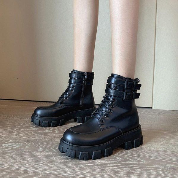 boots and bright leather for women fashion ins with thick soles cool street shoes, Black
boots and bright leather for women fashion ins with thick soles cool street shoes, Black