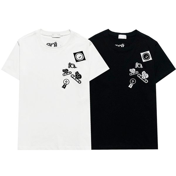 2021 summer fashion men and women leisure luxury t shirt spring and summer style embroidered short sleeve casual shirt #28, White;black
2021 summer fashion men and women leisure luxury t shirt spring and summer style embroidered short sleeve casual shirt #28, White;black