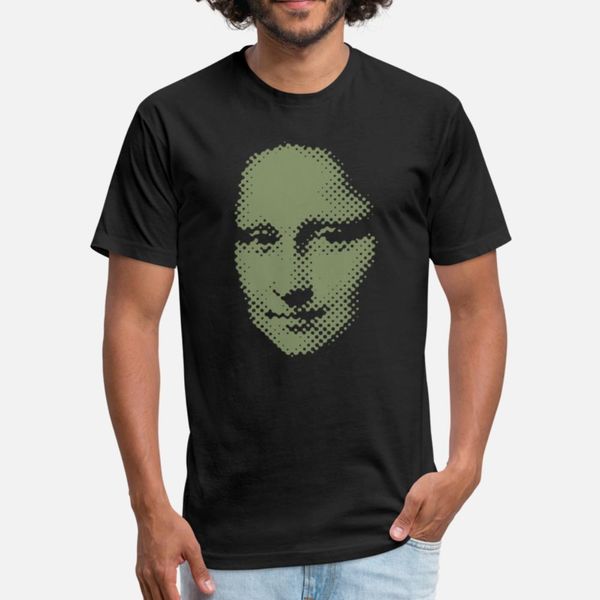 the mona lisa in halftone. t shirt crewneck lovely summer tracksuit hoodie sweatshirt