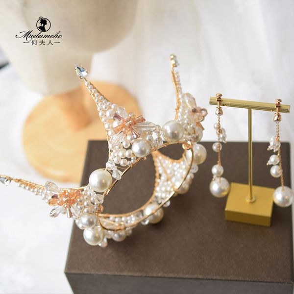 bridal 2020 new baroque pearl crown headdress toast dress wedding suit hair ornament, Silver
bridal 2020 new baroque pearl crown headdress toast dress wedding suit hair ornament, Silver
