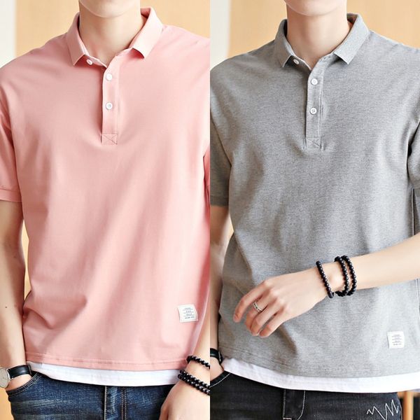 jio56 t-shirt new clothes short sleeve t2020 fake two men's men's ins fashion brand summer half sleeve cotton collared polo shirt, Blue 
jio56 t-shirt new clothes short sleeve t2020 fake two men's men's ins fashion brand summer half sleeve cotton collared polo shirt, Blue