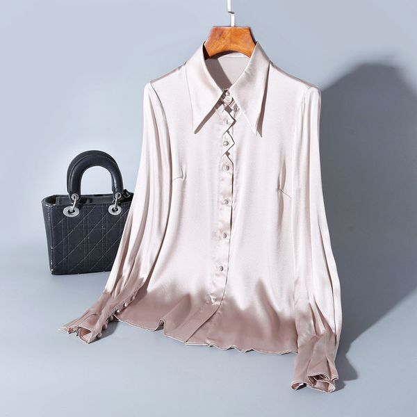 2020 shirts new solid color silk shirt women's fashions cardigan temperament eu7q, White
2020 shirts new solid color silk shirt women's fashions cardigan temperament eu7q, White