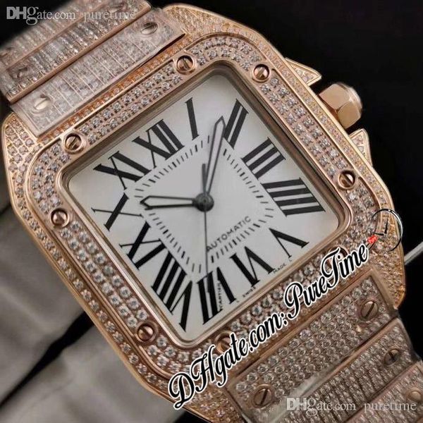 2021 drf paved simulated diamonds case rg white dial roman diamonds bracelet eta a2824 automatic mens watch super bling jewelry puretime f6, Slivery;brown
2021 drf paved simulated diamonds case rg white dial roman diamonds bracelet eta a2824 automatic mens watch super bling jewelry puretime f6, Slivery;brown