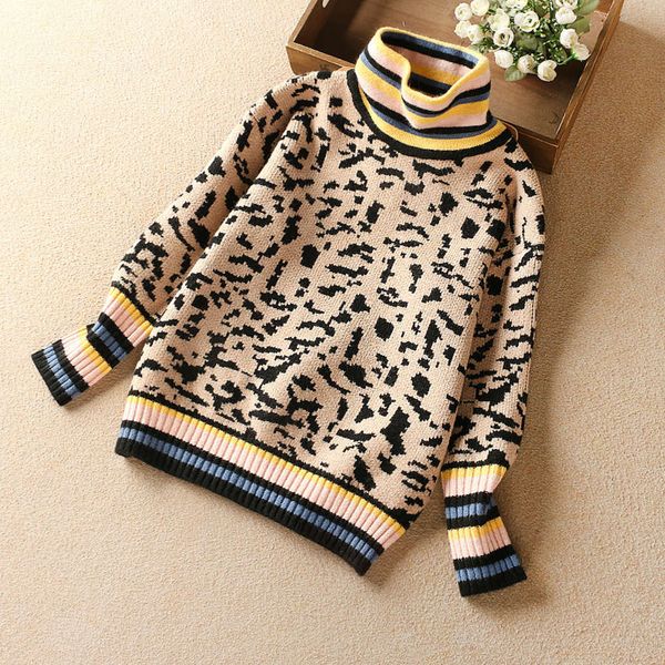 fashion leopard jacquard girl's high neck thickened sweater winter 2020 children's color matching t-shirt 6ovf, Blue
fashion leopard jacquard girl's high neck thickened sweater winter 2020 children's color matching t-shirt 6ovf, Blue