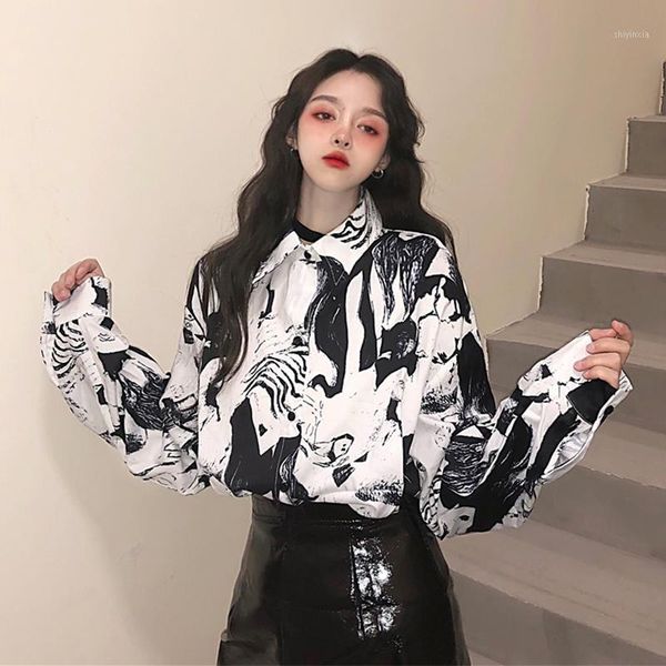 korean harajuku style women's clothing blouses oversize graffiti shirts bf ins woman vintage new hipster fashion brands1, White
korean harajuku style women's clothing blouses oversize graffiti shirts bf ins woman vintage new hipster fashion brands1, White